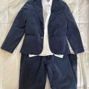 Boys “Janie and Jack” Velvet Navy Blazer and Pants Set